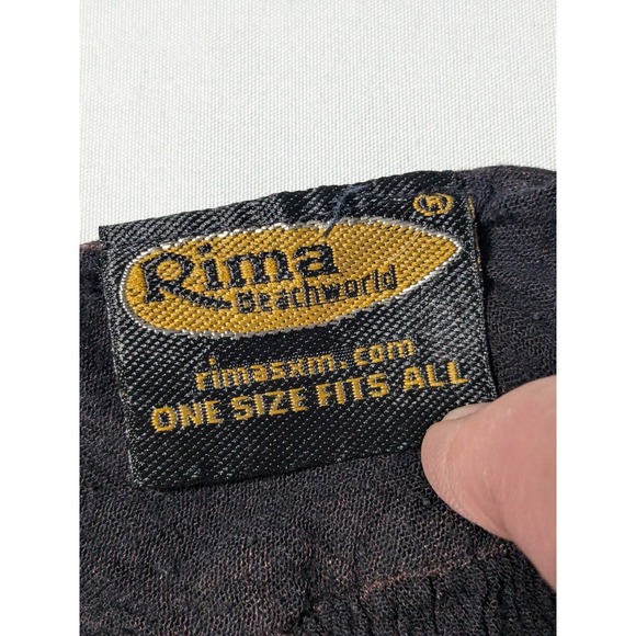 RIMA BEACHWORLD Women One Size Fits All Black Embroidered Viscose Short Sundress - Picture 6 of 14